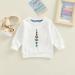 Toddler Boys Dinosaurs Winter Sweatshirt | Crewneck Casual Pullover | Soft Long Sleeve Top | 03T White-1 | 3-4T - Buy Online on GoSupps.com