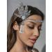Aukmla 1920s Flapper Headband Leaf Rhinestones Headpiece Pearl Headdress Great Gatsby Hair Accessories for Women and Girls (Silver)