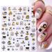 JMEOWIO 8 Sheets Moon Star Sun Nail Art Stickers Decals Self-Adhesive Black Gold Nail Supplies Nail Art Design Decoration Accessories - Buy Online on GoSupps.com