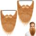 2pcs Halloween Long Hair Fake Beard Orange Christmas Decorations Fake Facial Hair Party Supplies Led