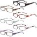 Ladies Reading Glasses 6 Pairs Blue Light Blocking Readers Spring Hinge with Pattern Print Eyeglasses for Women (Multi-Color 1.5 multiplier_x) Multi-color 1.5 x