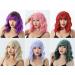 Anzid Purple Short Wavy Bob Wig with Bangs - Shoulder Length Synthetic Wig for Women - Halloween Cosplay Costume - Heat Resistant Dark Purple Wig - Buy Online on GoSupps.com