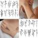 Cerlaza 75 Tiny Black Flower Temporary Tattoos - Realistic Wild Floral Designs for Women - 16 Sheets Small Fake Tattoos for Face, Hands, Legs, and Body - Buy Online on GoSupps.com