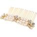 FRCOLOR Pearl Headpiece alloy rhinestone hair bridal hair wedding hair Light weight hair Classic color hair bride hair accessory gold bowtie golden wedding hair Rhinestone Hair Accessories - Buy Online on GoSupps.com