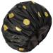 Double Layer Satin Lined Shower Cap for Women Hair Satin Bonnet Shower Cap for Men Waterproof Extra Large Double Layer Reusable for Curly Hair Dreadlocks Braids Available Men & Women Golden Dot Design Golden Dots