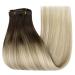Youngsee Clip in Extensions - Balayage Real Hair Dark Brown & Blonde 30cm 80g - Premium Quality Clip-In Hair Extensions - Buy Online on GoSupps.com