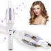 Curling Iron Automatic Hair Curler Wand with 3 Temps & Auto Shut-Off Fast Heating for Hair Styling Left&Right Auto Rotating Hair Curling Wand White