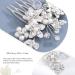 Unicra Bride Wedding Hair Comb Silver Flower Hair Accessories Pearl Bridal Headpiece for Women and Girls - Buy Online on GoSupps.com