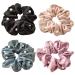scicent Satin Scrunchies for Hair 4 Pieces Soft Silk Elastic Hair Band Set Hair Ties Ponytail Holders for Women and Girls - 4318