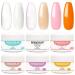 PEACECOLOR 8G 6PCS Acrylic Powder Set Clear Pink White Nude Orange Acrylic System Acrylic Nail Kit for Beginners DIY Nail Art Nails Extension No Nail Lamp Needed Professional Multicolor for Home DIY color 179