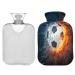 ZZXXB Football water and fire hot water bottle with fleece cover 2 liters PVC warming bag for neck shoulder pain hand-lane warmer and heating press and cold therapy
