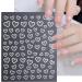 8 Sheets Metallic Heart Love Nail Decals - 3D Self-Adhesive Nail Stickers in Gold, Silver, Rose Gold, and White - French DIY Nail Decoration and Manicure Accessories for Women - Buy Online on GoSupps.com