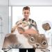 Waterproof Barber Cape with Watercolor Patterns & Woodland Animals - Unisex Hair Cutting Bib for Men - Cheetah Design Deer Rabbits Hedgehogs Bears Owls Foxes - Buy Online on GoSupps.com