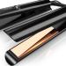 Titanelli 2 in 1 Titanium Hair Straightener and Curler | 100% Pure Ti-Thermal Technology Flat Iron | 1-Inch Professional Styling | Available in Black Gold and Pink (Black)