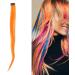 Colored Hairpieces Colored Hair Clip Rainbow Hair Extensions Straight Hairpiece Clip Bright Color Hair Extensions Hairpiece for Cosplay Dress Up Party Holiday for Girls Women Gift (Charm Orange) - Buy Online on GoSupps.com