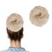 Messy Hair Bun Curly Wavy Hair Scrunchies Accessories Pieces for Women Girls Synthetic Updo Donut Ponytail Hair Extension Hair Accessories (Light Blonde)