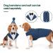 Kuoser Dog Smoking Suit & Bandana Set - Stylish Pet Formal Clothes for Dogs | Wedding Halloween & Birthday Party Costumes | S-XXL 42cm Blue - Buy Online on GoSupps.com