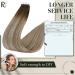 Runature Real Hair Tape Extensions - 50cm Brown Balayage & Ombre - 20 Pieces 50g Remy Straight Hair - #3/8/22 - Buy Online on GoSupps.com