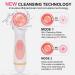 Electric Facial Cleansing Brush - 3 in 1 Waterproof Rechargeable Scrubber for All Skin Types - Exfoliating & Cleansing with 3 Brush Heads (Pink - Buy Online on GoSupps.com