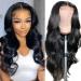 Wigs for Black Women Human Hair Body Wave Glueless 4x4 Closure Wigs Human Hair Pre Plucked  Brazilian Virgin Body Wave Lace Front Wig Bleached Knots  150 Density Natural Black Human Hair Wigs(16 Inch) 16 Inch 4x4 Body