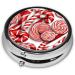 Buy Decorative Round Pill Box - 3 Compartment Travel Organizer for Candy Canes & Vitamins | Portable Mini Medicine Case - Buy Online on GoSupps.com