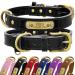 Senristar personalized dog collar made of real leather with engraved name tag - durable and stylish dog collar for small medium and large dogs (L black) L (width 2.5 cm neck circumference 36-46 cm) black