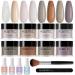 Dipping Powder Nails Set Aokitec 14pcs Dip Powder Nail Starter Kit 8 Colors Dipping Powder Acryl Nail Powder Glitzer with activator Base/top coat for Nails Art Manicure DIY Salon Morandi's Easel