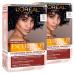 2 x L'Or al Paris Excellence cream permanent hair color universal nude black 1U triple treatment - 2 hair colors 2 x black 1U