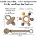 Cometrade Bite Ring for Babies | LFGB Silicone Kauringe & Natural Wooden Ring | Pacifier & Clip Set | Gummy Relief for Newborns & 3+ Months (Beige) - Buy Online on GoSupps.com