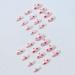24Pcs Pink French Tip Press-On Nails - Cute Strawberry Short Almond Fake Nails for Women & Girls | Full Cover Nude Pink Acrylic Spring Manicure - Buy Online on GoSupps.com