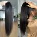 Hair Chignon Long Straight Hair Ponytail with Drawstring Hair Pieces Ponytail Extension Brazilian Real Hair for Black Women Wig Bun Messy Bun Hair Piece (Color : Black Size : 18inches 150g) - Buy Online on GoSupps.com