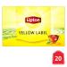 Buy Lipton Yellow Label Black Tea - 20 Hand-Picked Tea Bags | Rainforest Alliance Certified - Buy Online on GoSupps.com