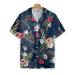 HYPERFAVOR Tropical Barber Shirts for Men- Casual Short Sleeve Barber Shirt Men- Unique Barber Hawaiian Shirts for Men 4X-Large V8