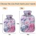 NAANLE Floral Hot Water Bottle with Cover - 1L Pain Relief & Heat Therapy | Watercolor Roses for Back Hand & Feet - Buy Online on GoSupps.com