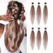 Pre-Stretched Braiding Hair Extensions 26 Inch 6 packs Ombre Braiding Hair Hot Water Setting Professional Soft Yaki Synthetic Crochet Braids(Ombre Brown) 26 Inch (Pack of 6) Ombre Brown