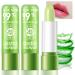 Aloe Vera Color Changing Lipstick 2 Pack Aloe Vera Lip Balm Long Lasting Nutritious Lip Gloss Moisturizing Magic Temperature Lip Stain for Women (7#)