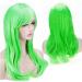 Green Wig 20 Long Wavy Hair for Costume Party Cosplay Fancy Dress Fancy Dress Wig Fancy Dress Parties Fancy Dress Accessories Stag Do Hen Do By TRIXES Neon Green