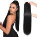 REECHO Ponytail Extension 28" Long Straight Drawstring Pony Hair Extension Synthetic Pony Tail Hairpiece for Women Black