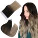 Easyouth Balayage Tape in Hair Extensions Human Hair Tape in Extensions Ombre Black to Brown and Blonde Tape in Real Hair Extensions Skin Weft 40g 18 Inch 20Pcs 18 Inch #1B/8/22