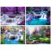 LWZAYS 4 Pack Cross Stitch Kits-Stamped Cross Stitch Kits for Adults Landscape Counted DIY Embroidery Needlepoint Kits Home Decor 12x16inch Cross Stitch-C