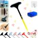 LONGLUAN 2 in 1 Mesh Cleaner Brush 2 in 1 Window Mesh Cleaning Brush Multi-functional Sponge and Mesh Cleaning Tool 2 in 1 Mesh Cleaner Brush Can Also Serve as a Window Scraper (Yellow)