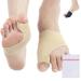 360 RELIEF Silicone Bunion Corrector with Gel Pads - Big Toe Separator Straightener Hallux Valgus Pain Relief Soreness Scientific Correction of Bunion | 1x Pair Beige Large with Mesh Laundry Bag Beige L