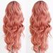 ANDRIA Pink Long Lace Front Wig 24 Inch Loose Wave - Heat Resistant Synthetic Ombre Wig for Women - Buy Online on GoSupps.com