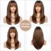 Blonde Unicorn Long Layered Brown Wig with Bangs | Ombre Brown Auburn Women's Synthetic Fiber Wig - Buy Online on GoSupps.com