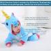Doladola Baby Unicorn Romper | Flannel Animal Hooded Jumpsuit for Toddlers, Blue | Ages 2.5-3.5 Years - Buy Online on GoSupps.com