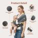 Baby Wraps Carrier | Breathable Hands-Free Sling for Newborn to Toddler | Adjustable Dark Grey Baby Carrier - Buy Online on GoSupps.com