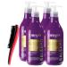 FEI FAN Anti-yellowing toning conditioner for blonde grey and bleached hair with violet micro-pigments and wheat proteins. Professional formula with hyaluronic acid. 500 ml (4 bottles)
