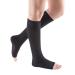 mediven Comfort for Women 20-30 mmHg Open Toe Leg Circulation Calf High Compression Stockings for Women Semi-Transparent Leg Support Compression Hosiery V-Extra Wide - Petite ebony