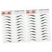 Beavorty Realistic Eyebrow Tattoos 4 pcs 3d eyebrow stickers makeup stickers ladies suits make up kit fake eyebrow artificial Shaper 4d Eyebrow Stencils 1 count (Pack of 1) Blackx2pcs