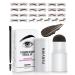 Eyebrow Stamp Stencil Kit  1 Step Eye Brow Stamping kit with 25 Stencils for Perfect Brows  Long-Lasting and Waterproof Black Grey